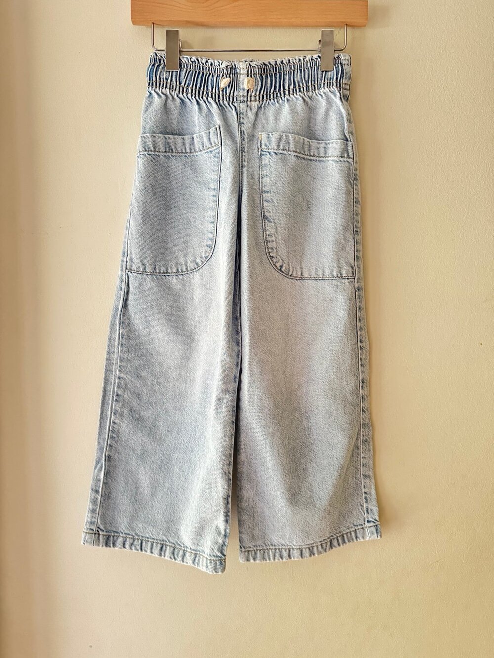 Zara girls light wash wide leg denim - size 6